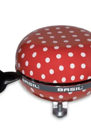Basil bel Ding Dong 80mm Dots rd/wt Tijdelijk Beschikbaar