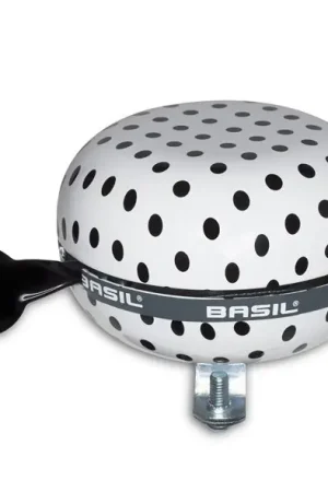 Basil bel Ding Dong 80mm Dots wt/zw Alleen Vandaag