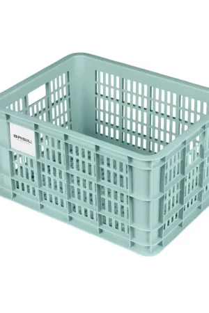 Fabrieksprijs Basil Kunststof Fietskrat L Groot Large Silver Blue