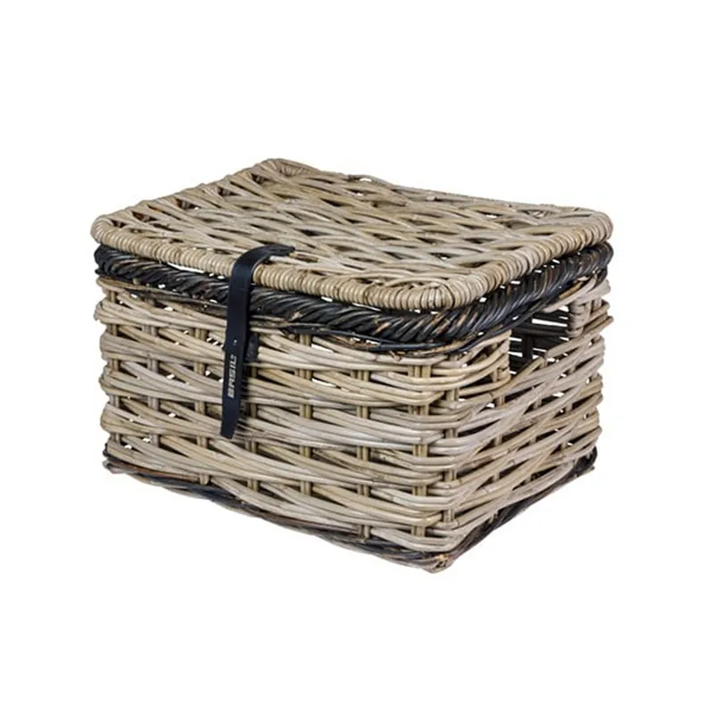 Lage Kosten Basil Mand Dijon Small rotan grijs/zwart met Deksel