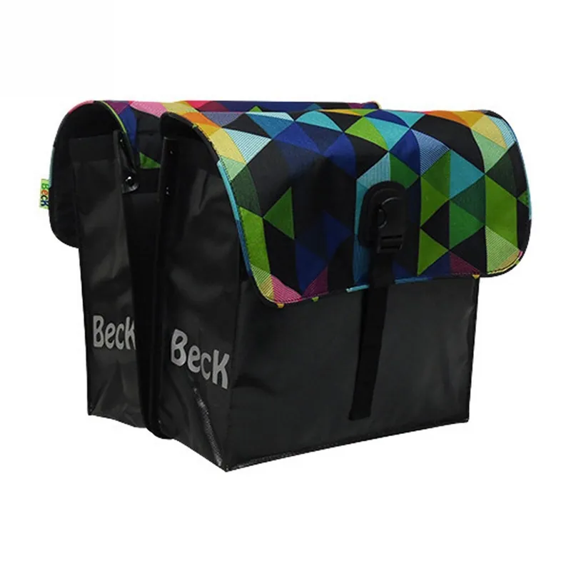 Beck Dubbele Fietstas Small Colored Triangles Bestseller