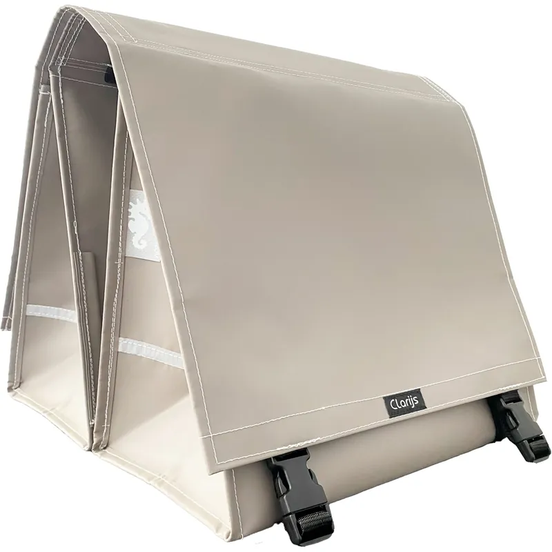 Clarijs Dubbele Fietstas XL PVC 46L matt taupe Weekendaanbieding
