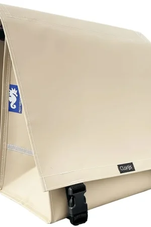 Clarijs Dubbele Fietstas XL PVC 46L met uitsparing matt zand Laatste Kans