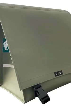 Clarijs Dubbele Fietstas XL PVC 46L met uitsparing matt olijf Lage Prijs