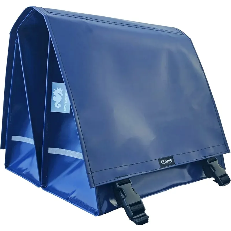 Clarijs Dubbele Fietstas XL PVC 46L met uitsparing d blauw Korting