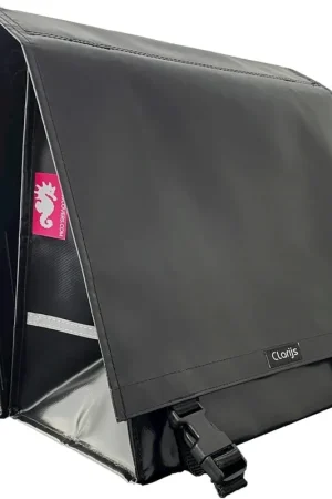 Clarijs Dubbele Fietstas XL PVC 46L met uitsparing zwart Gratis Retour