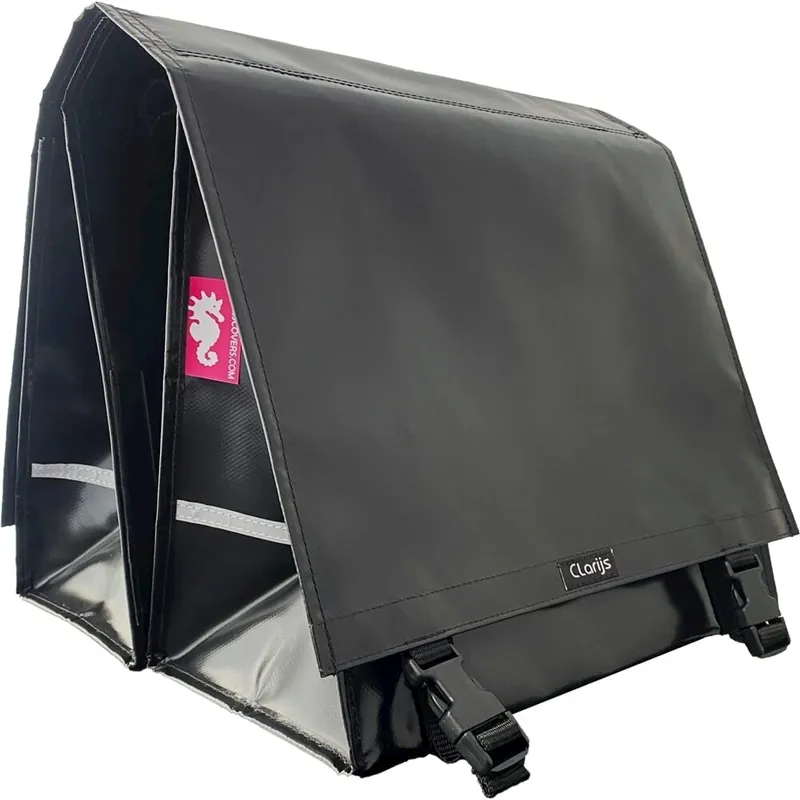 Clarijs Dubbele Fietstas XL PVC 46L met uitsparing zwart Gratis Retour