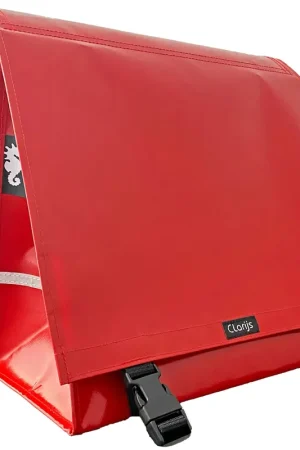 Koopje Clarijs Dubbele Fietstas XL PVC 46L rood