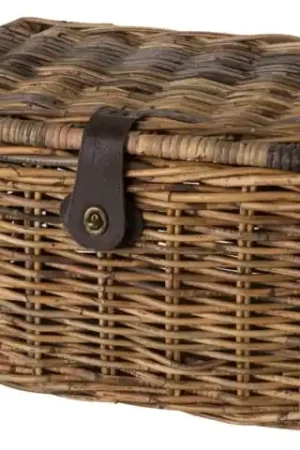 Beperkte Voorraad Fast Rider Rotan Fietsmand Met Klep Bruin