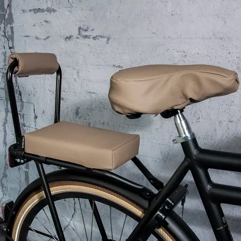 Ohmiomine Bagagedragerkussen Fietskussen Leather Look Taupe Direct Beschikbaar
