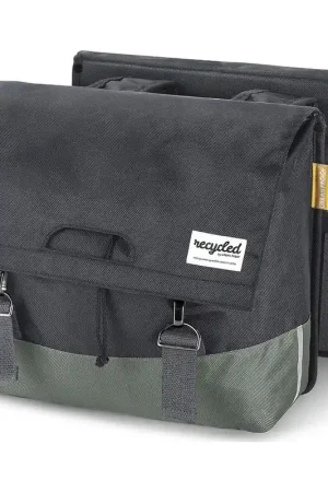 Populair URBAN PROOF Dubbele Fietstas 40 liter recycled groen grijs