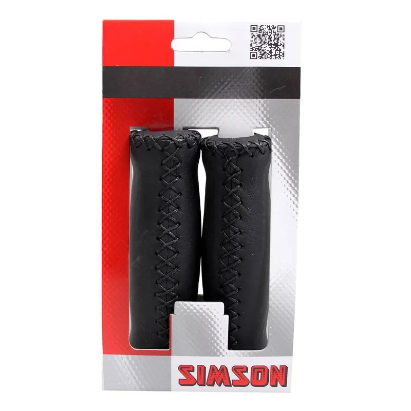 Beperkte Voorraad Simson handvatten set leder zw