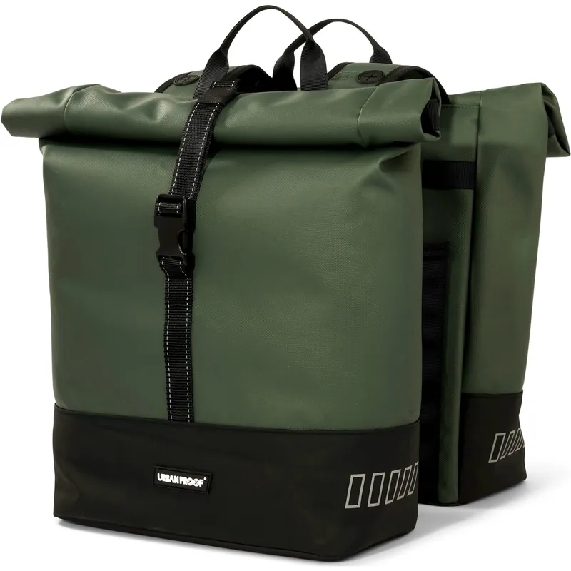 Op = Op URBAN PROOF double rolltop bag 38L recycled groen