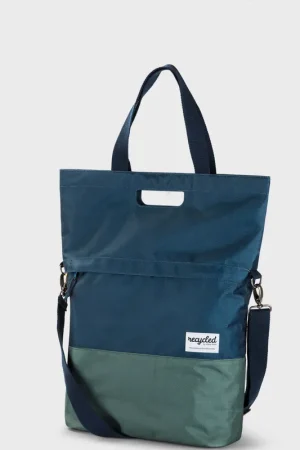 Gecertificeerd URBAN PROOF shoppertas 20L recycled blauw groen