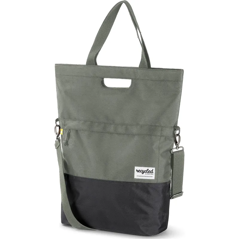 Favoriet URBAN PROOF shoppertas 20L recycled groen grijs