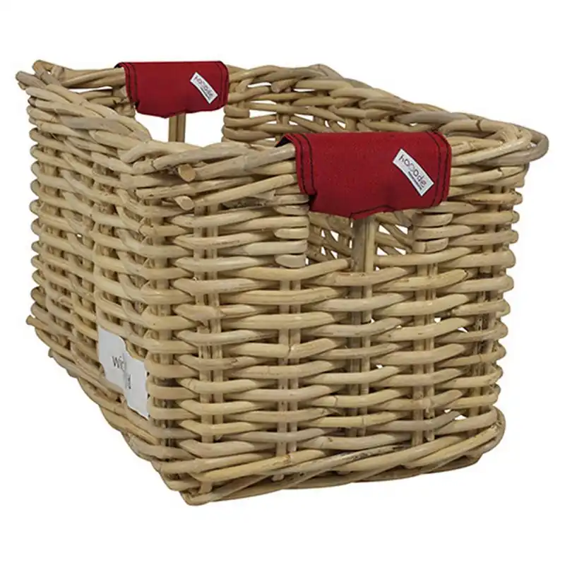 Tijdelijk Beschikbaar Wicked Rieten Fietsmand XL Bright Red Solid grijs