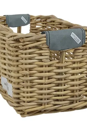 Laatste Kans Wicked Rieten Fietsmand XL Silver Solid grijs