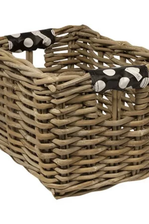 Wicked Rieten Fietsmand XL White Small Dots naturel Bestel Nu
