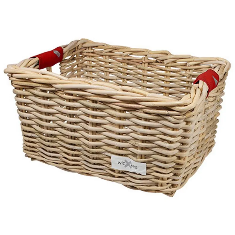 Wicked Rieten Fietsmand L Bright Red Solid grijs Beperkte Voorraad