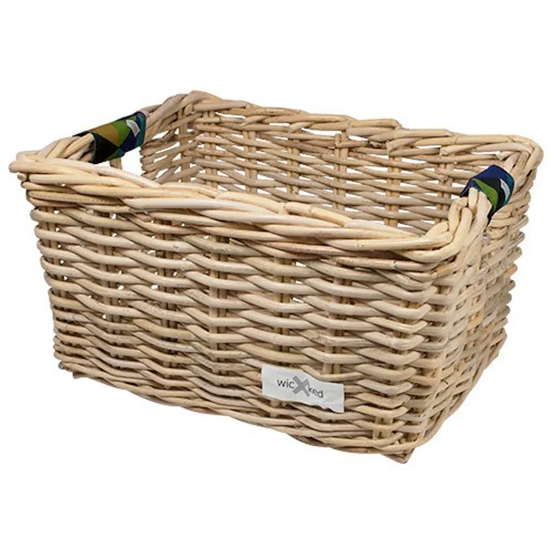 Wicked Rieten Fietsmand L Colored Triangles naturel Goedkoop