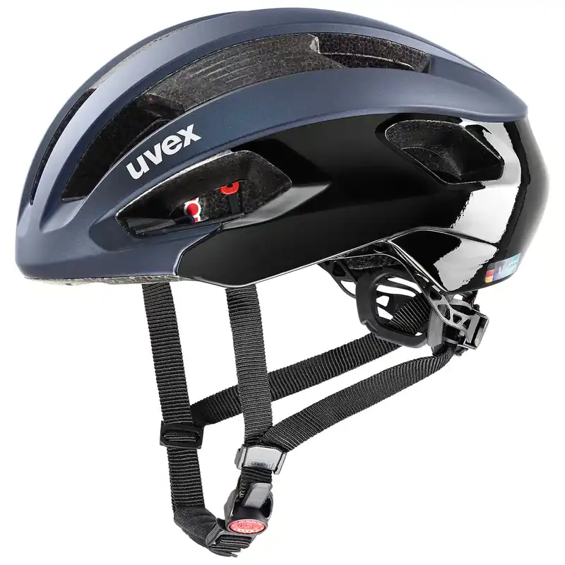 Goedkoop Uvex Racefietshelm Rise cc zwart donkerblauw
