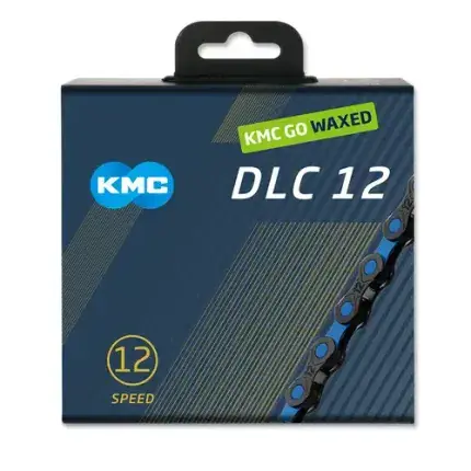 Nieuw KMC ketting DLC12 black/blue 126s waxed