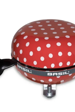 Aanbieding Basil bel Ding Dong 80mm Polkadot rood/wit