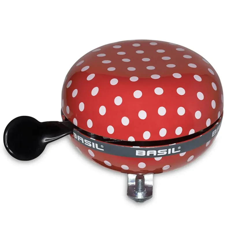 Aanbieding Basil bel Ding Dong 80mm Polkadot rood/wit