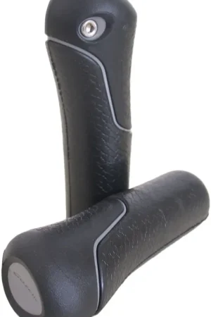 Gazelle handvat per stel hybr. 132mm zwart met zilveren bies Aanbieding
