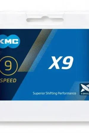 Gecertificeerd KMC ketting X9 silver/grey 114s