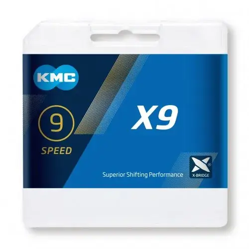 Gecertificeerd KMC ketting X9 silver/grey 114s