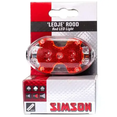 Simson achterlicht 5 led batterij zadelpen Lage Prijs