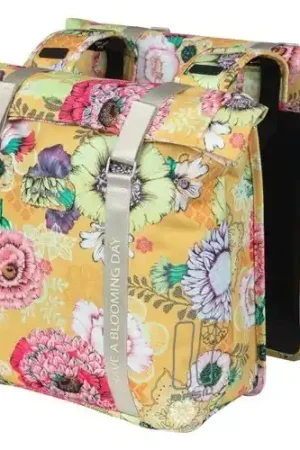 Alleen Vandaag Basil fietstas dubbel Bloom Field yellow 28-35L