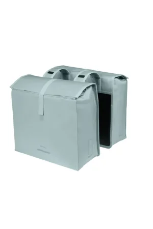 Premium Basil fietstas dubbel Urban Load Pro silver blue 50-64L
