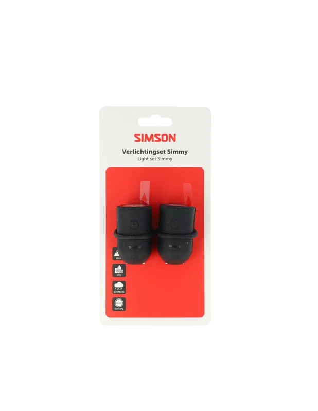 Bestel Nu Simson verlichtingsset Simmy batterij zwart
