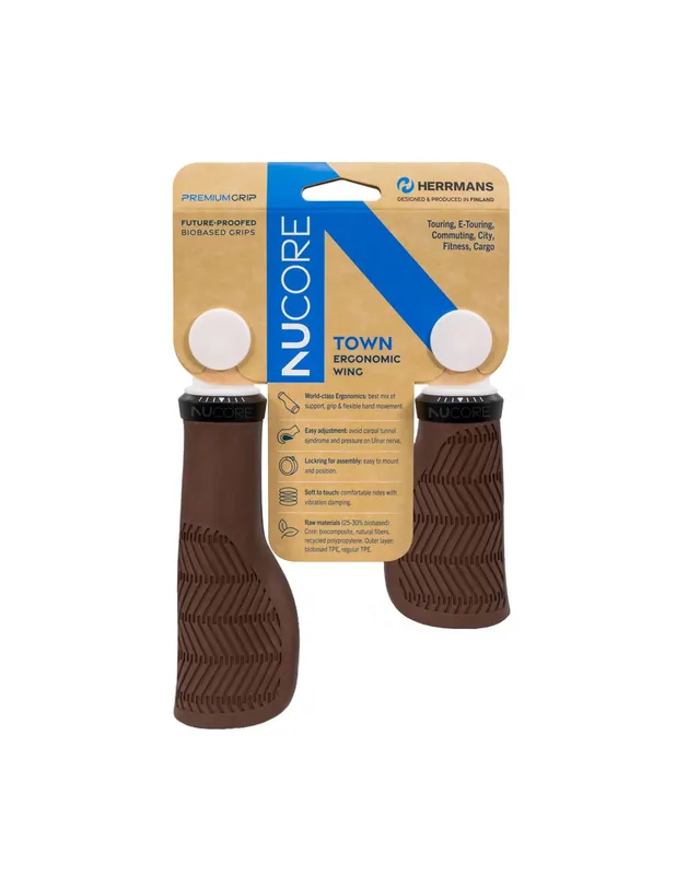 Beste Prijs Herrmans handvatten Nucore Grip town wave 90/130mm bruin