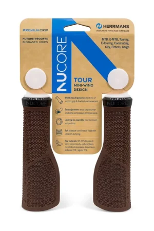 Herrmans handvatten Nucore Grip tour peak 130mm bruin Betaalbaar