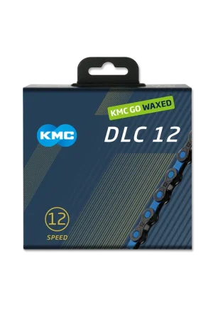 Betrouwbaar KMC ketting DLC12 black/blue 126s waxed