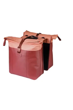 Actieprijs Basil fietstas dubbel Vive bordeaux/roze MIK 28-35L