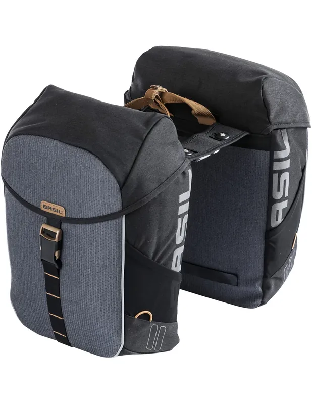 Weekendaanbieding Basil fietstas dubbel Miles black MIK 32L