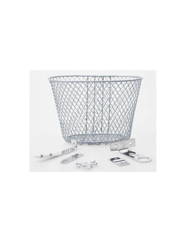 Koop Online Piazza fietsmandje klein 7,5L zilver 25,5x17,5x17cm