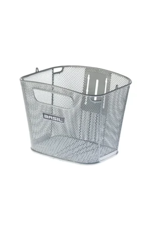 Premium Basil mand Bold front FM 26L zilver 34x28x27cm