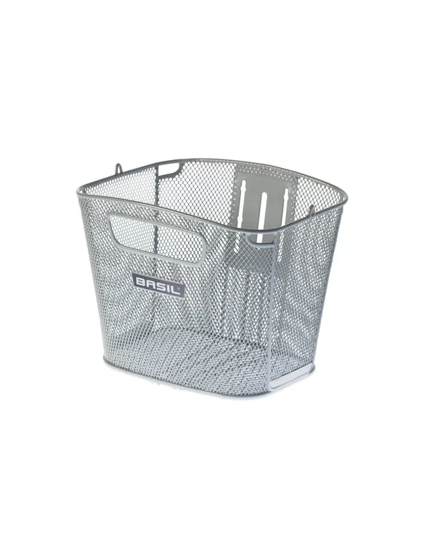 Premium Basil mand Bold front FM 26L zilver 34x28x27cm