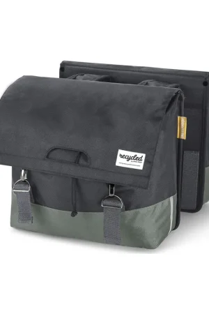 Voordeelprijs Urban Proof fietstas dubbel recycled groen grijs 40L