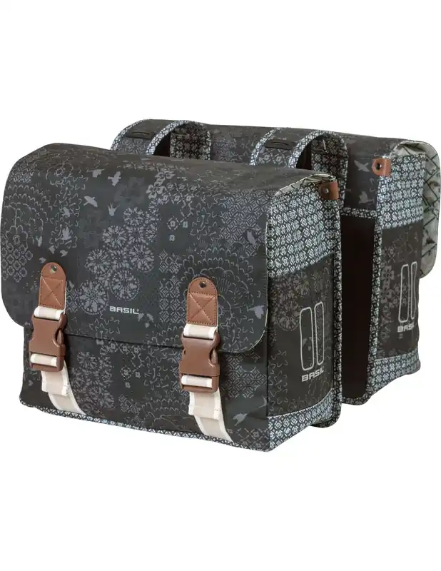 Rechtstreeks Van De Fabrikant Basil fietstas dubbel Boheme charcoal 35L