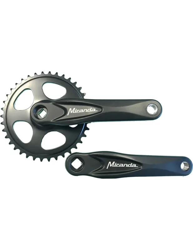 Miranda crankstel 38t 3/32 Alfa 1 mat zwart Snelle Levering