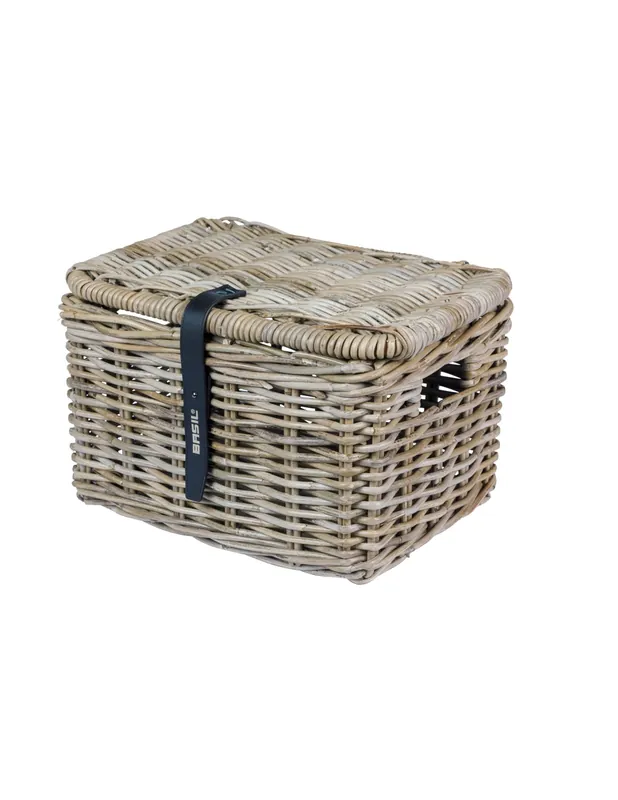 Uitverkoop Basil mand Dax S + deksel rotan grijs
