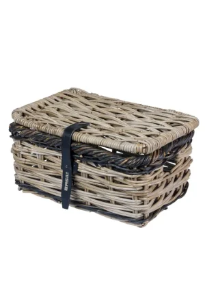 Shop Nu Basil mand riet Dijon S + deksel rotan grijs/zwart