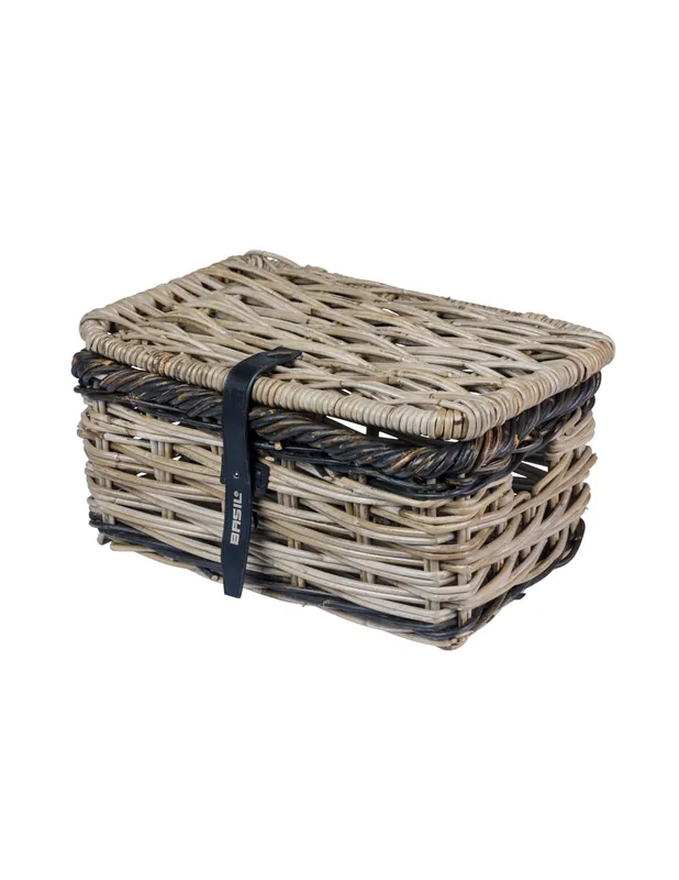 Shop Nu Basil mand riet Dijon S + deksel rotan grijs/zwart