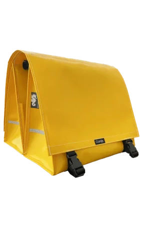 Clarijs fietstas dubbel XL PVC 46L met uitsparing geel Laatste Kans